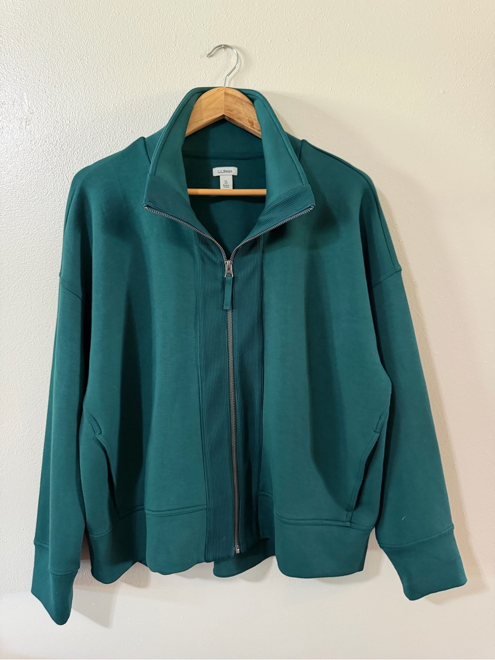 L.L. Bean | Cloudsoft Emerald Green Full Zip Jacket, like‎ new, XL